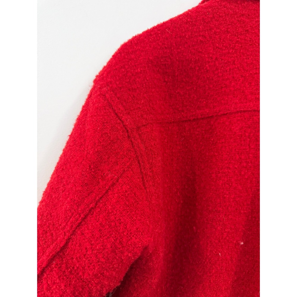 Old Navy Womens Red Wool Blend Textured Shacket Shirt Jacket XS - Picture 7 of 8